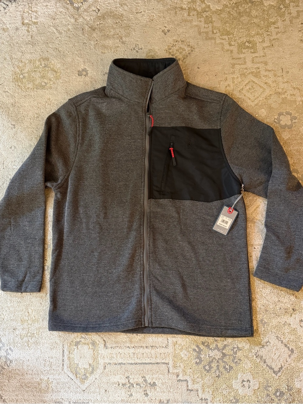 Beverly Hills Polo Club Men's Lightweight Full Zip Jacket Gray Size M NWT